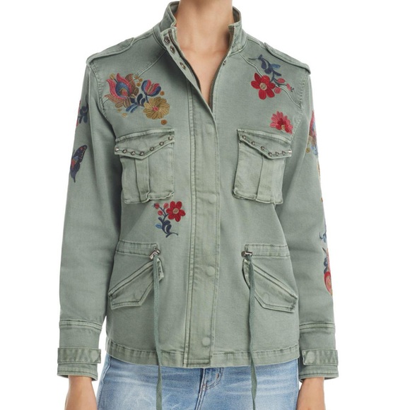 Floral Embroidered Denim Jacket - Picture 1 of 7